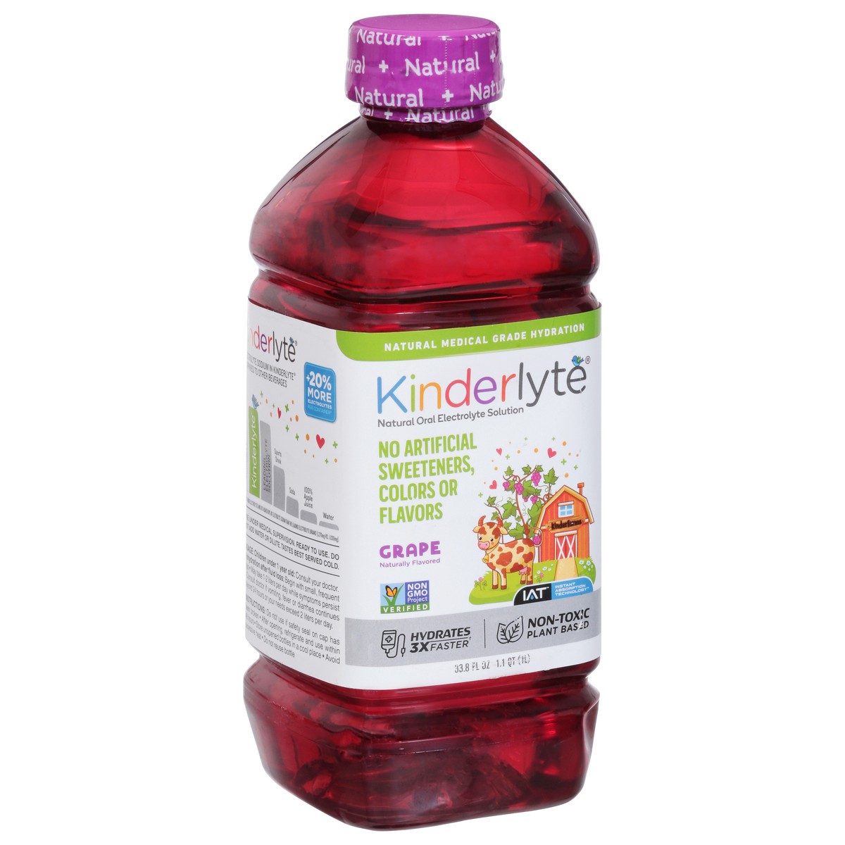 slide 8 of 9, Kinderlyte Grape Electrolyte Solution 33.8 fl oz, 33.8 fl oz