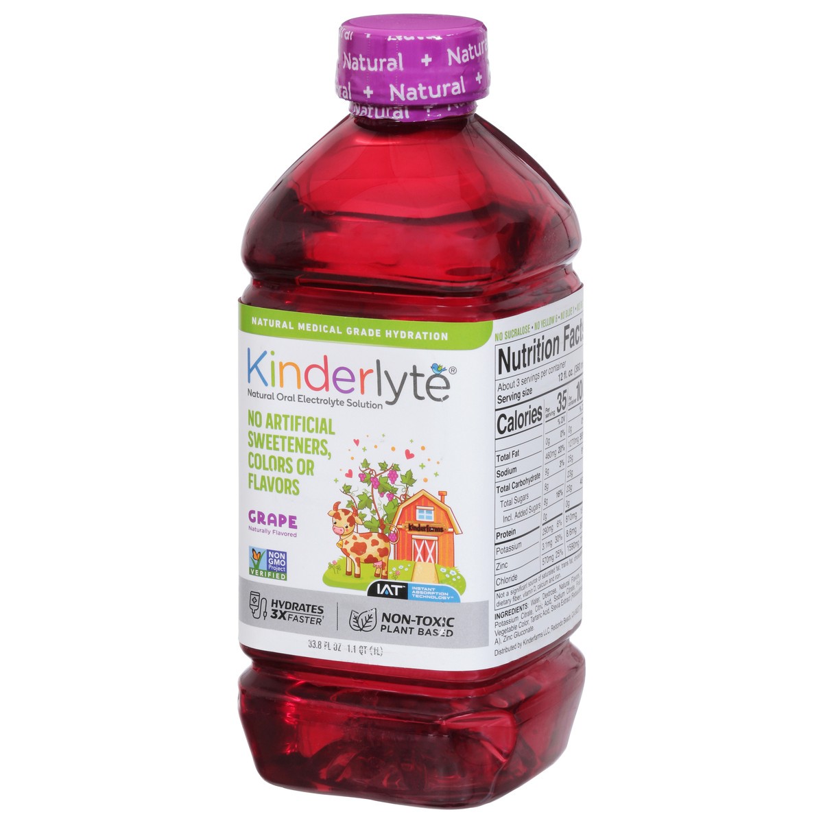 slide 7 of 9, Kinderlyte Grape Electrolyte Solution 33.8 fl oz, 33.8 fl oz