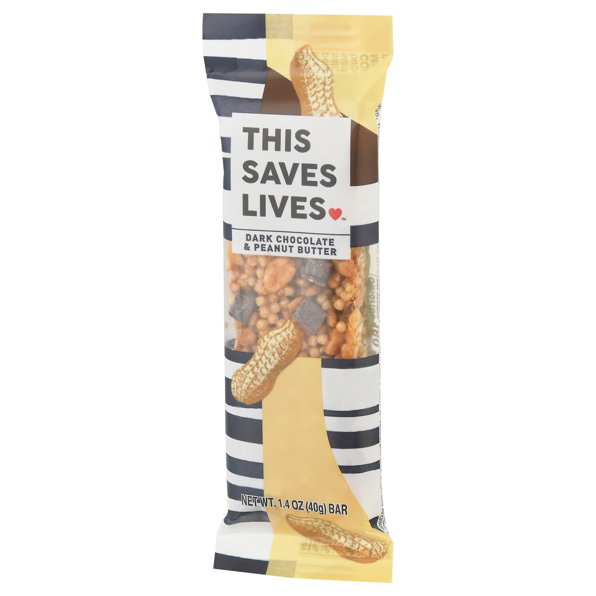 slide 2 of 9, This Saves Lives Dark Chocolate & Peanut Butter Bar 1.4 oz Bag, 1.4 oz