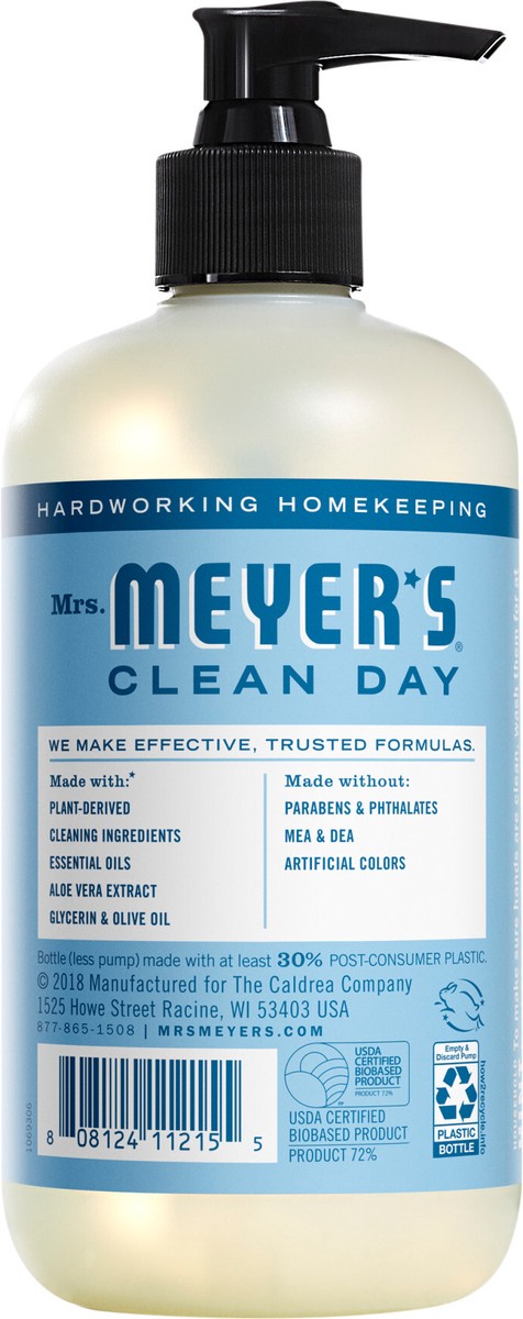 slide 3 of 3, Mrs. Meyer's Clean Day Liquid Hand Soap, Rain Water Scent, 12.5 Ounce Bottle, 12.5 fl oz