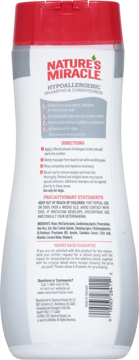 slide 4 of 9, Nature's Miracle Hypoallergenic Unscented Formula Shampoo & Conditioner 16 fl oz, 16 fl oz