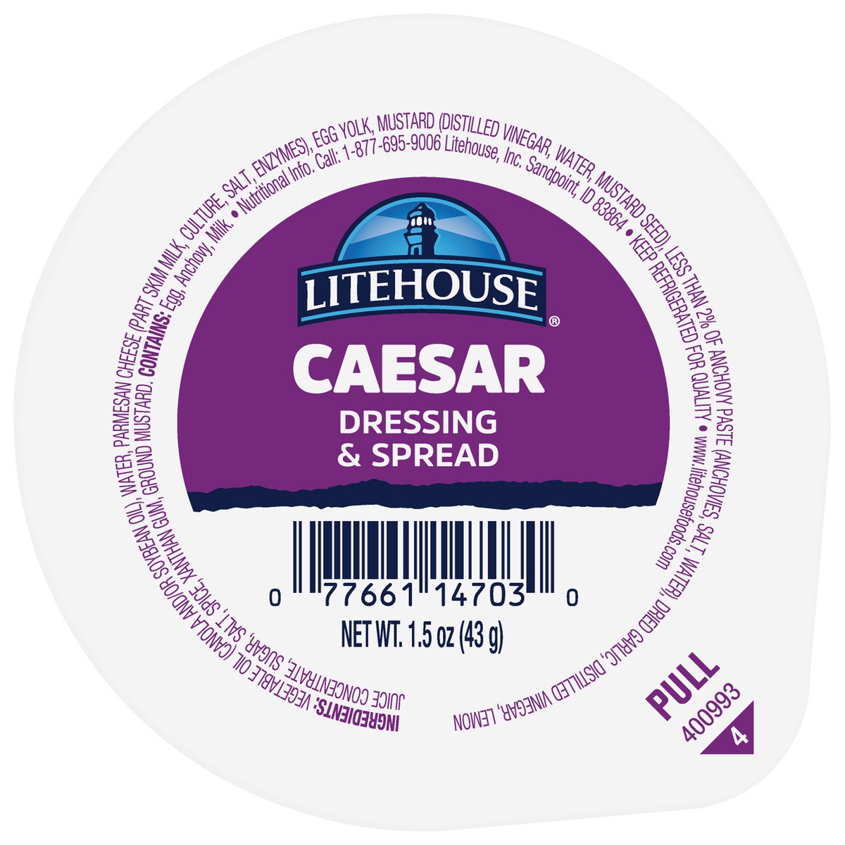 slide 4 of 13, Litehouse Caesar Dressing & Dip 1.5 oz, 1.5 oz