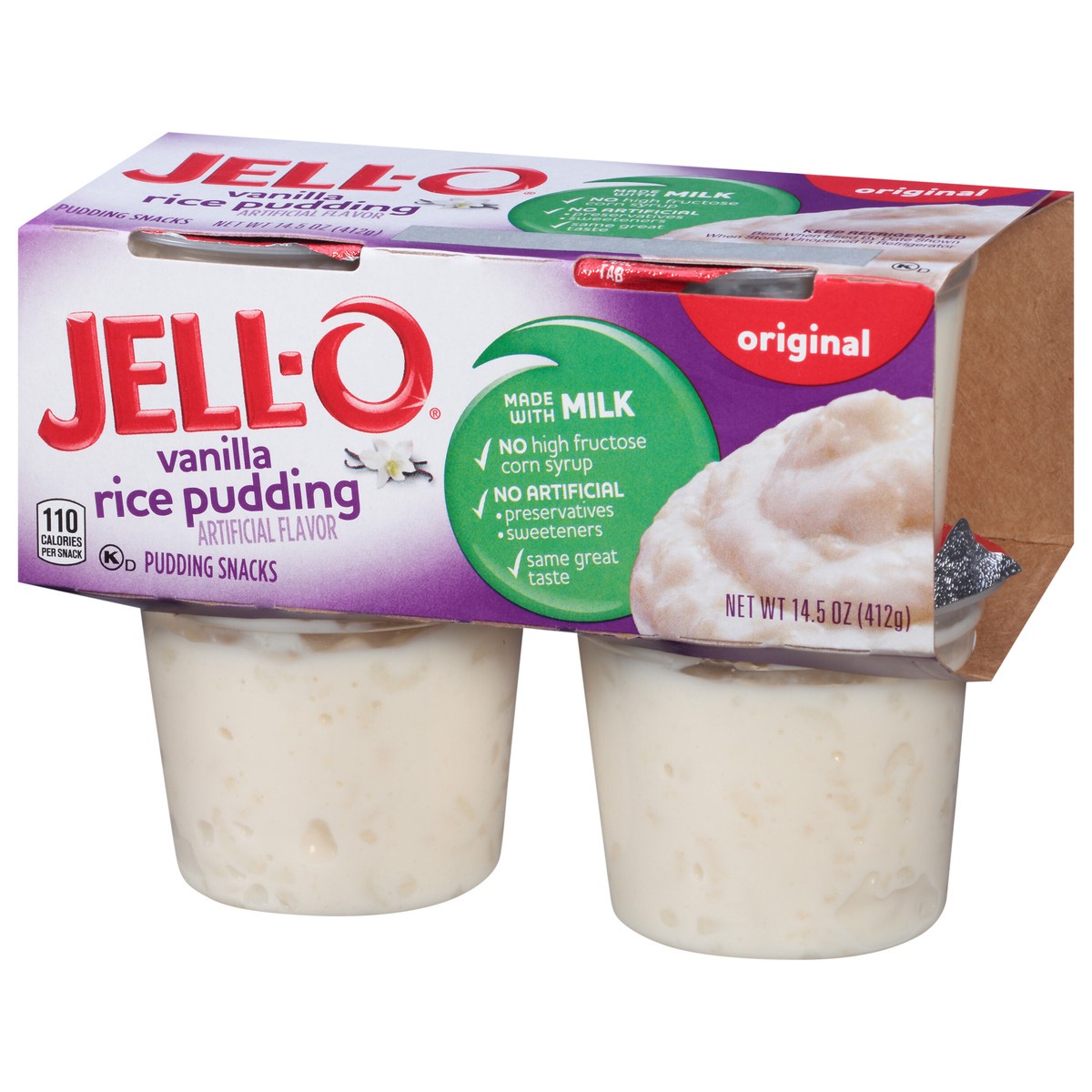 slide 2 of 14, JELL-O PUDDING READY TO EAT RICE 4 ct CUPS, 14.5 oz