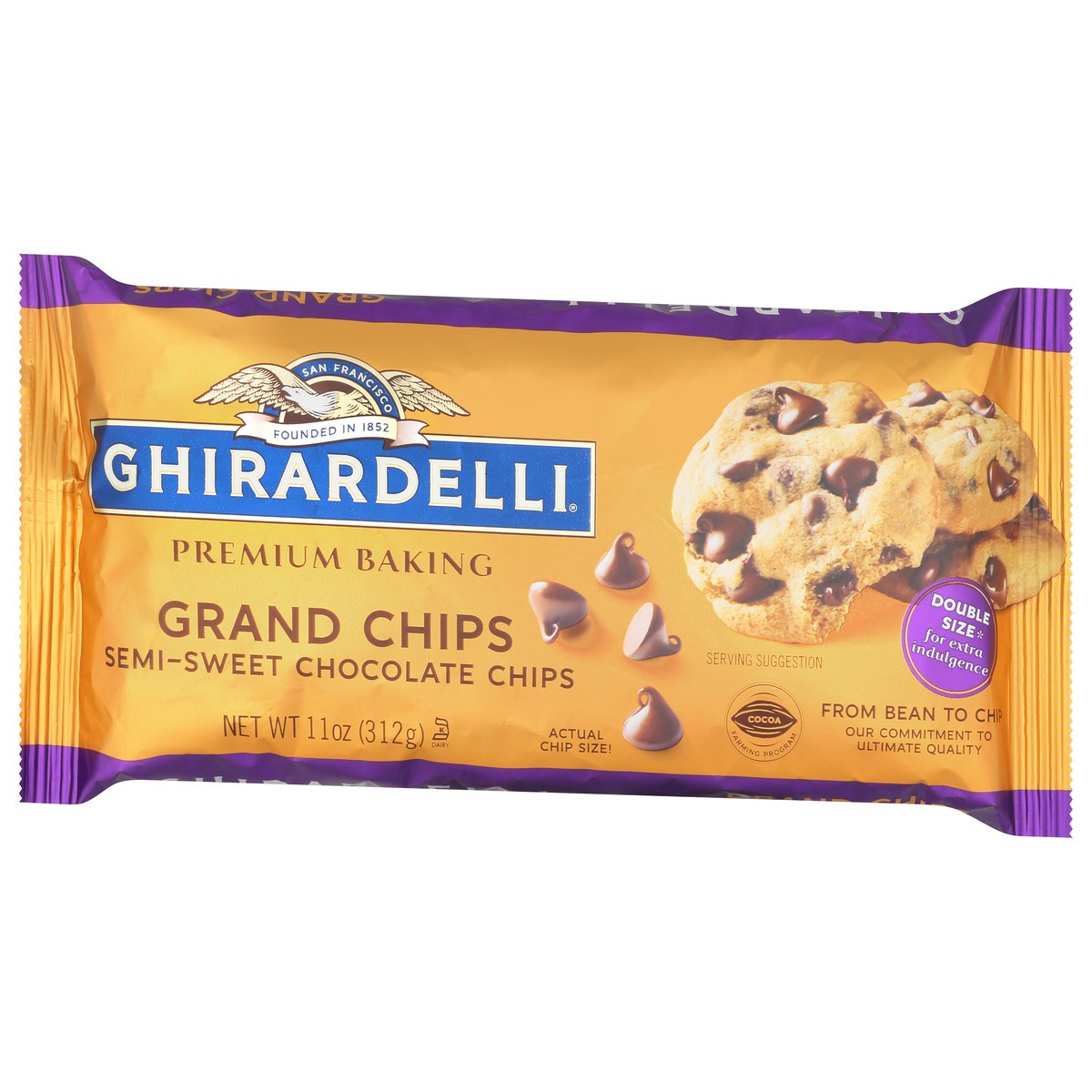 slide 3 of 9, Ghirardelli Semi-Sweet Chocolate Grand Chips, 11 oz