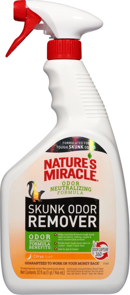 slide 5 of 13, Nature's Miracle Citrus Scent Skunk Odor Remover 32 fl oz, 2.40 lb