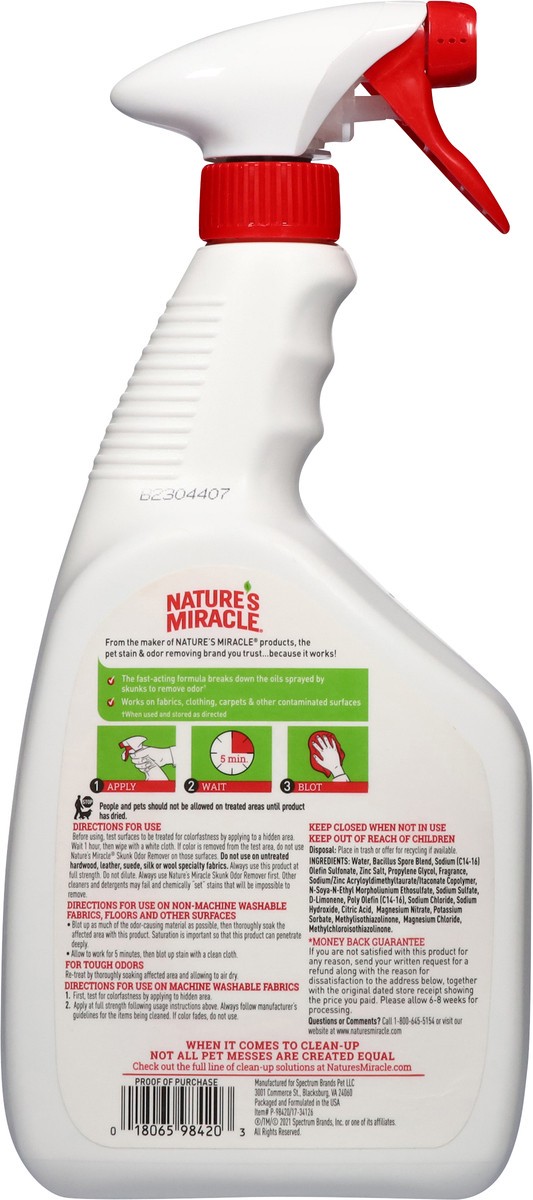 slide 2 of 13, Nature's Miracle Citrus Scent Skunk Odor Remover 32 fl oz, 2.40 lb