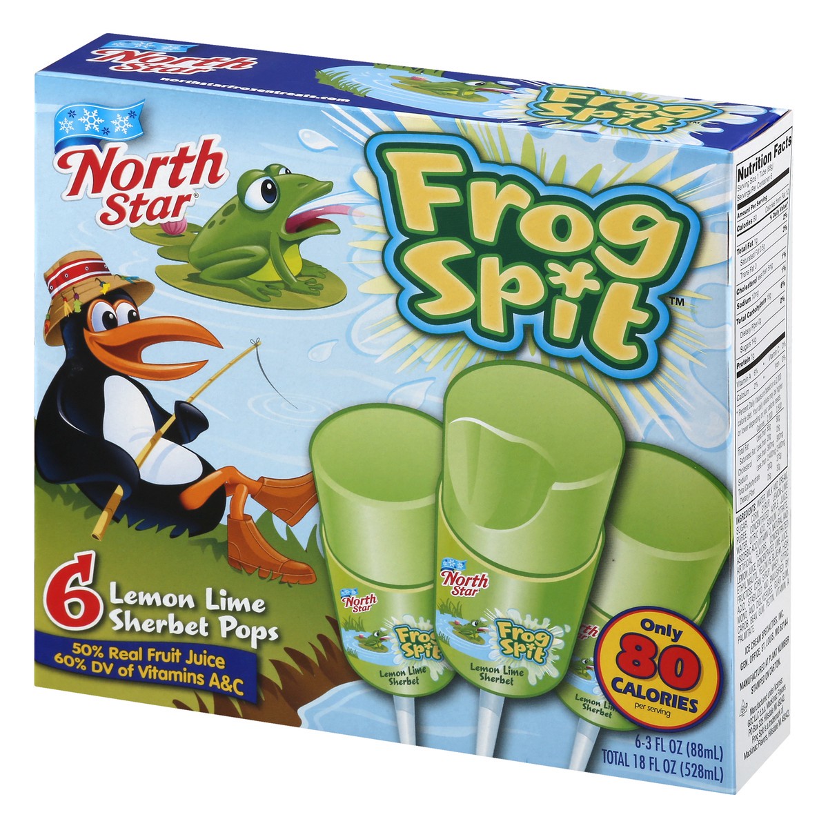 slide 4 of 10, North Star Frog Spit Sherbet Pops, Lemon Lime, 6 ct