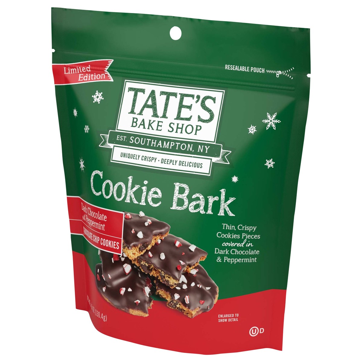 slide 11 of 13, Tate's Bake Shop Holiday Cookie Bark, Chocolate Chip Cookies with Dark Chocolate and Peppermint, Limited Edition, 4.6 oz, 4.6 oz