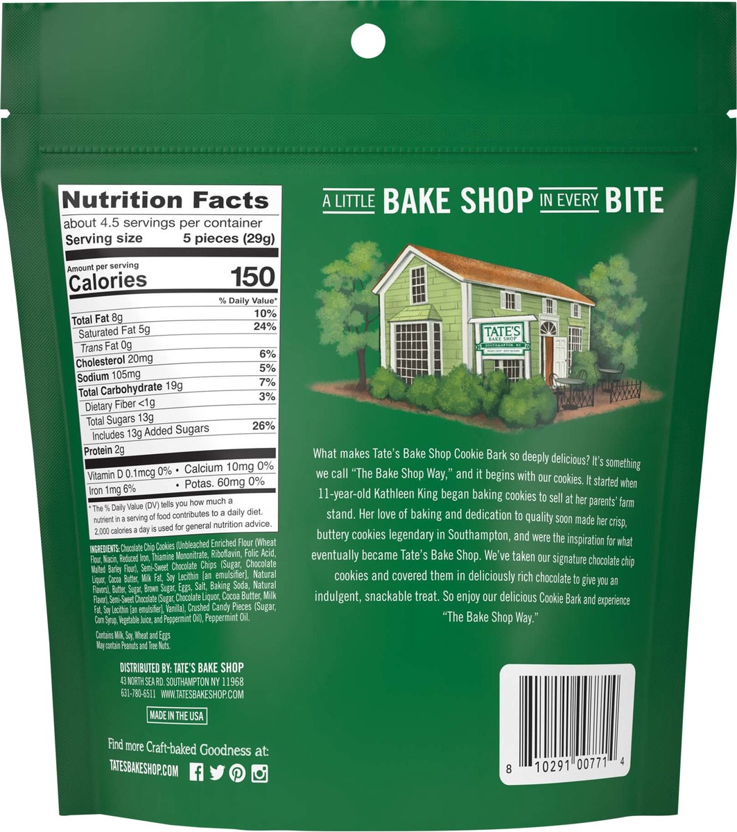slide 2 of 13, Tate's Bake Shop Holiday Cookie Bark, Chocolate Chip Cookies with Dark Chocolate and Peppermint, Limited Edition, 4.6 oz, 4.6 oz