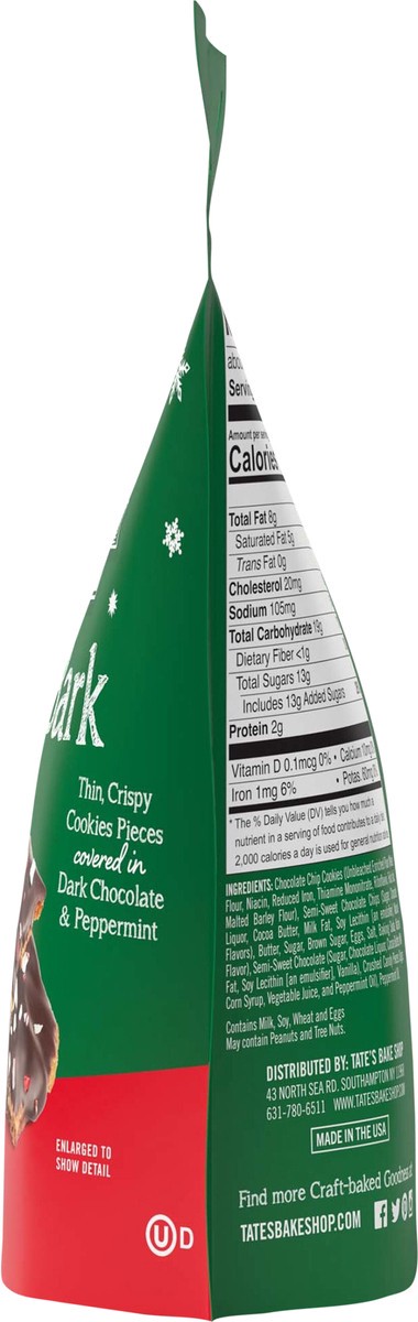 slide 5 of 13, Tate's Bake Shop Holiday Cookie Bark, Chocolate Chip Cookies with Dark Chocolate and Peppermint, Limited Edition, 4.6 oz, 4.6 oz