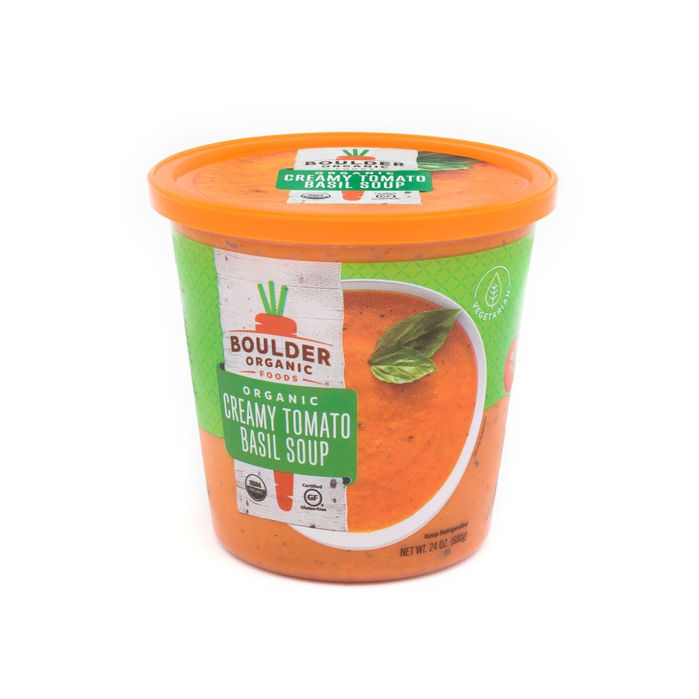 slide 1 of 7, Boulder Organic Foods Roasted Tomato Basil Soup - 24 OZ, 24 oz