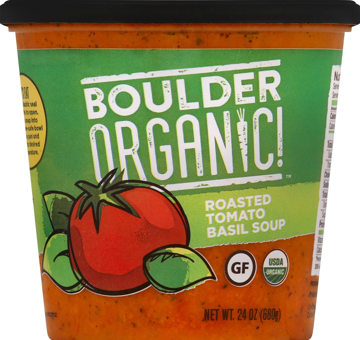 slide 2 of 7, Boulder Organic Foods Roasted Tomato Basil Soup - 24 OZ, 24 oz