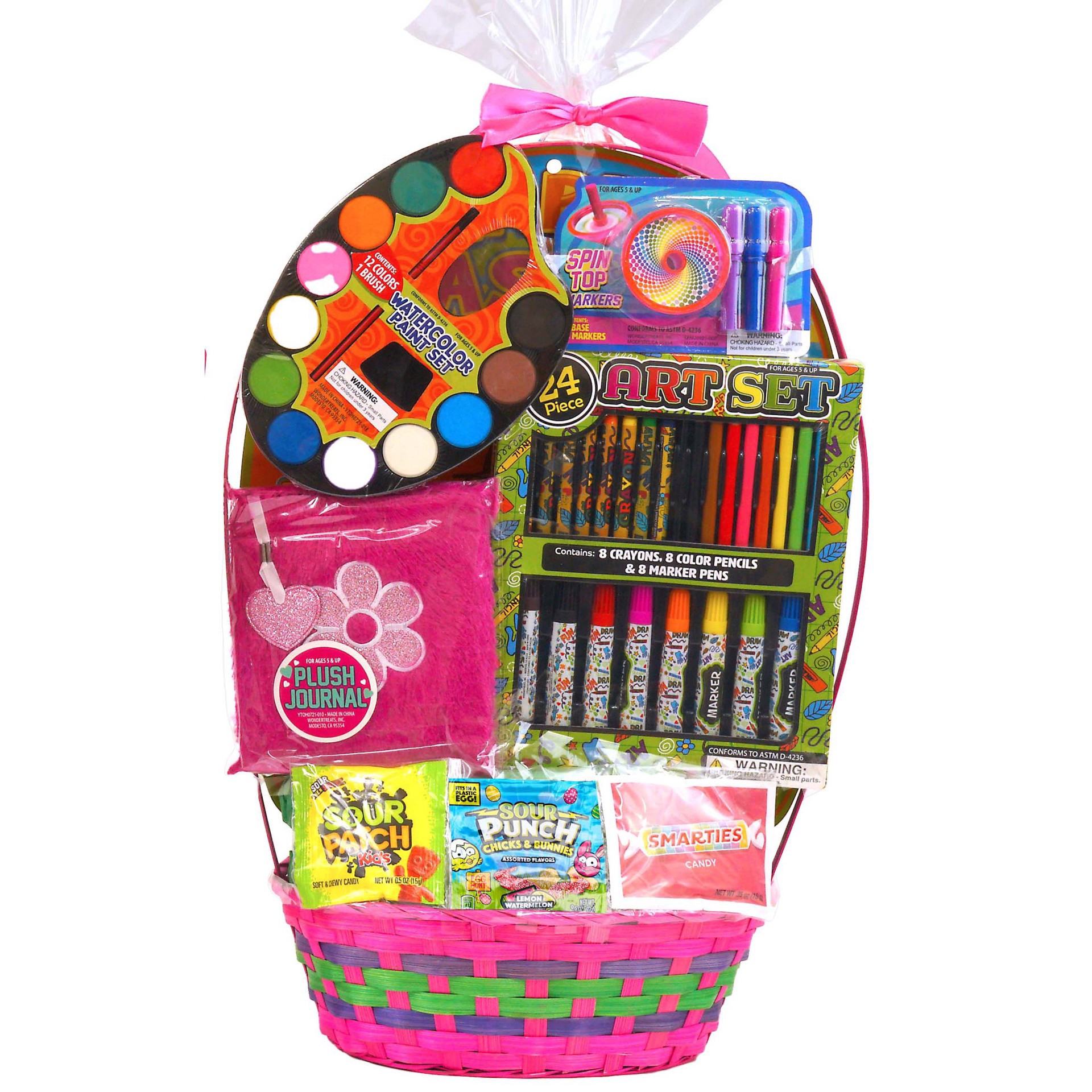 slide 1 of 1, Wonder Treats Doll & Tea Easter Basket, Large, 1 ct