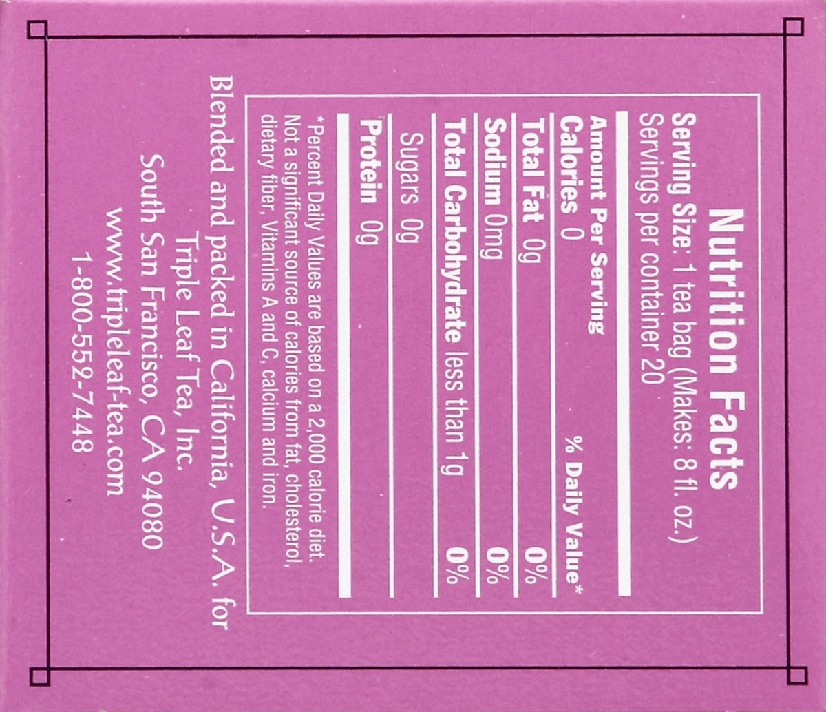 slide 3 of 5, Triple Leaf Tea Herbal Tea, Mulberry Leaf, Caffeine-Free, Bags- 20 ct, 20 ct