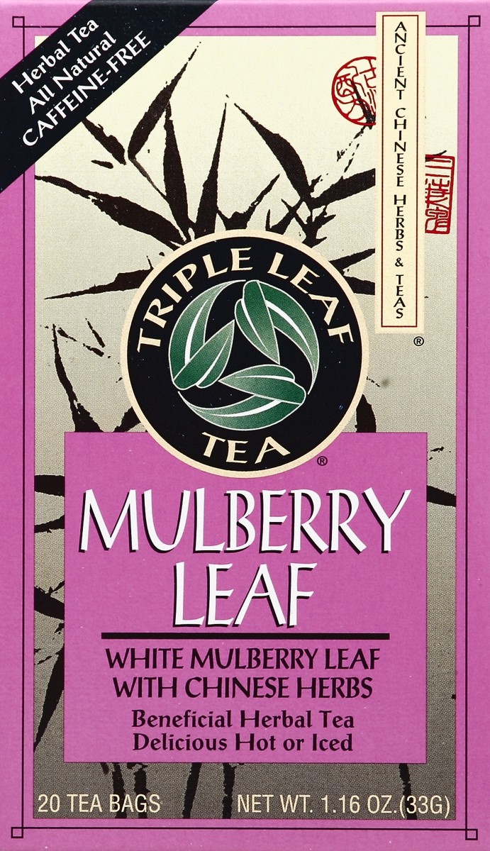 slide 5 of 5, Triple Leaf Tea Herbal Tea, Mulberry Leaf, Caffeine-Free, Bags- 20 ct, 20 ct