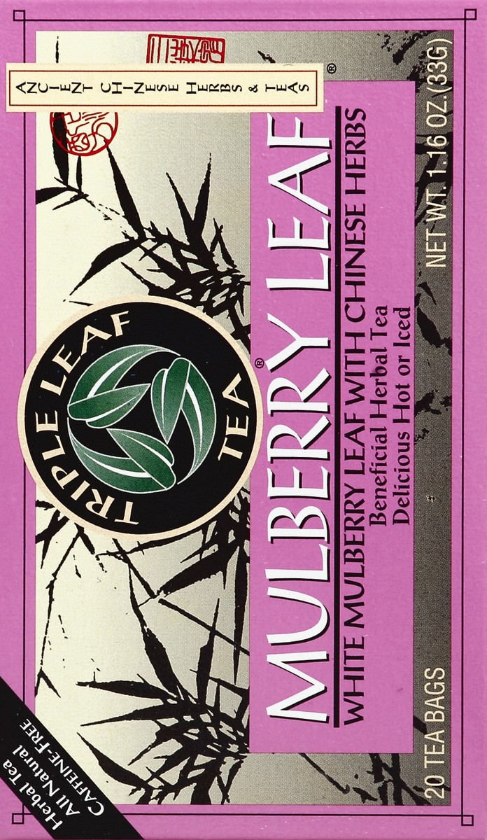 slide 2 of 5, Triple Leaf Tea Herbal Tea, Mulberry Leaf, Caffeine-Free, Bags- 20 ct, 20 ct