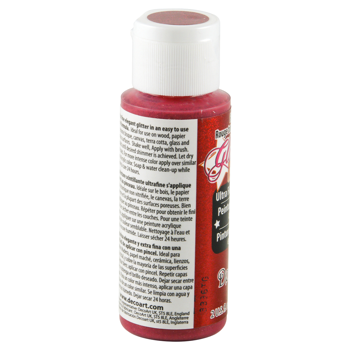 slide 4 of 4, Deco Art Glamour Dust Glitter Paint Sizzle Red, 2 oz