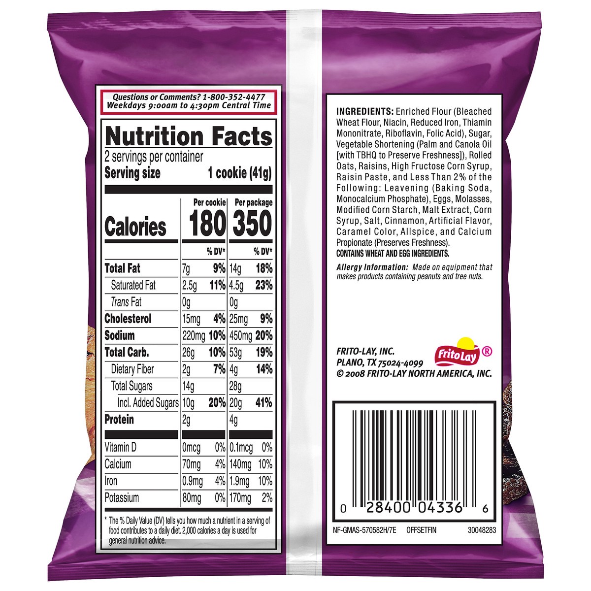 slide 7 of 7, Grandma's Oatmeal Raisin Cookies 2.875 oz, 2.88 oz