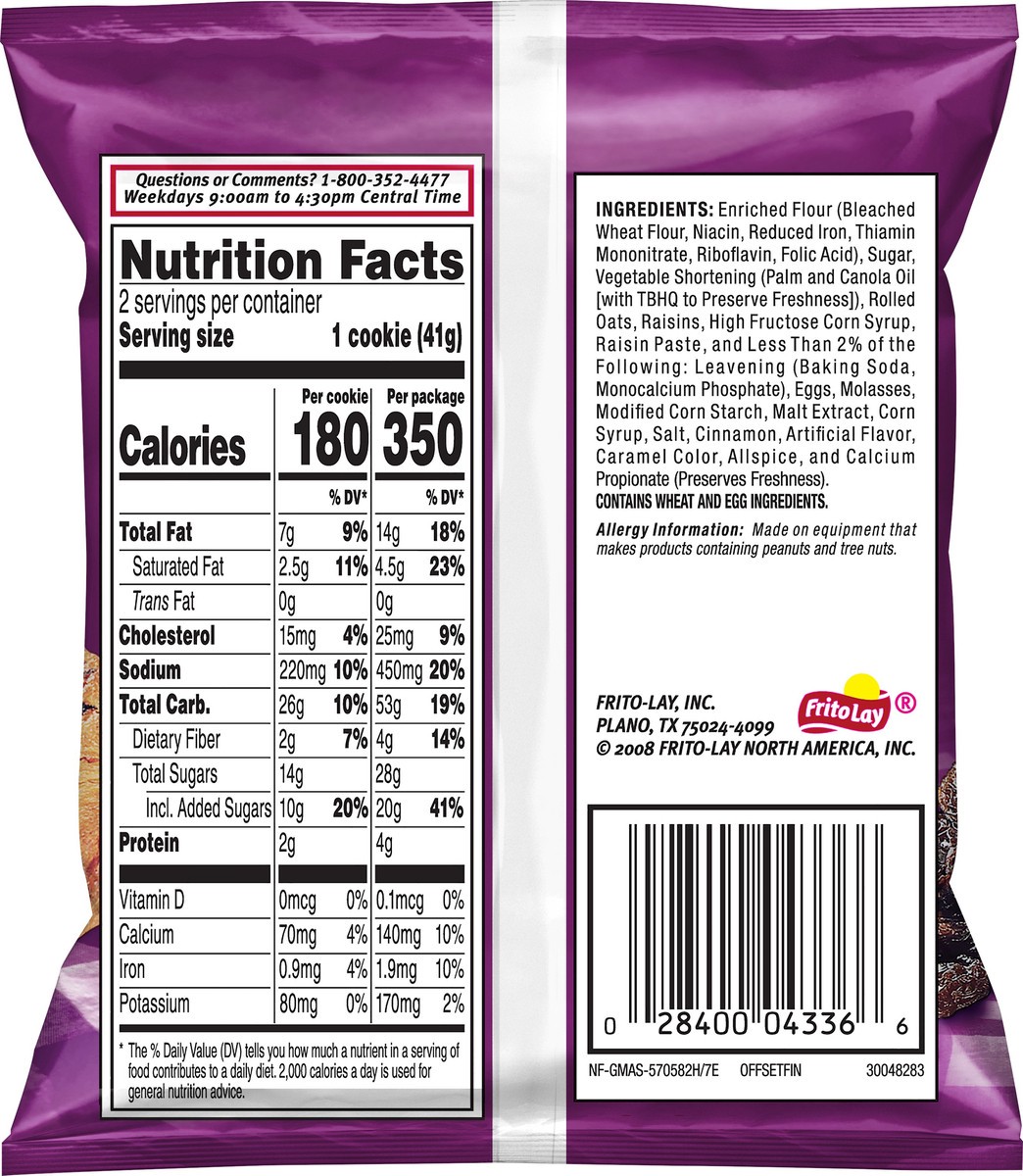 slide 3 of 7, Grandma's Oatmeal Raisin Cookies 2.875 oz, 2.88 oz