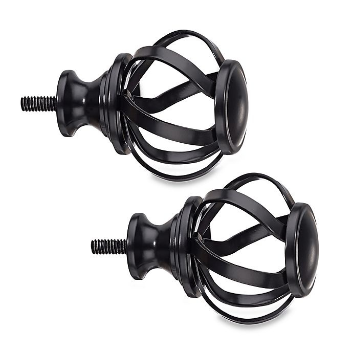 slide 1 of 1, Cambria Classic Complete Accord Twist Finials - Satin Black, 2 ct