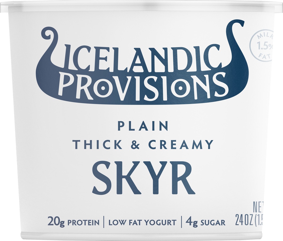 slide 3 of 3, Icelandic Provisions Plain Thick & Creamy Low Fat Skyr 24 oz, 24 oz
