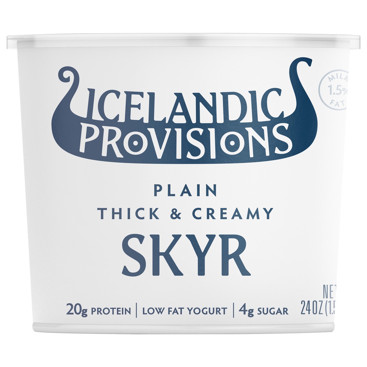 slide 1 of 3, Icelandic Provisions Plain Thick & Creamy Low Fat Skyr 24 oz, 24 oz