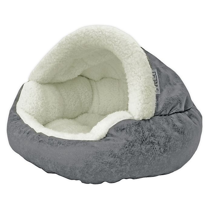 slide 1 of 1, Precious Tails Deep Dish Cave Small Pet Bed - Grey, 1 ct