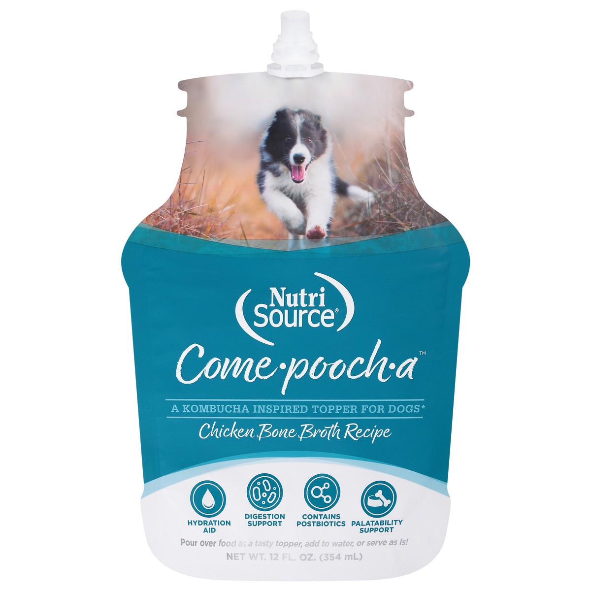 slide 6 of 16, NutriSource Come-Pooch-a Chicken Bone Broth Recipe Topper for Dogs 12 fl oz, 12 fl oz