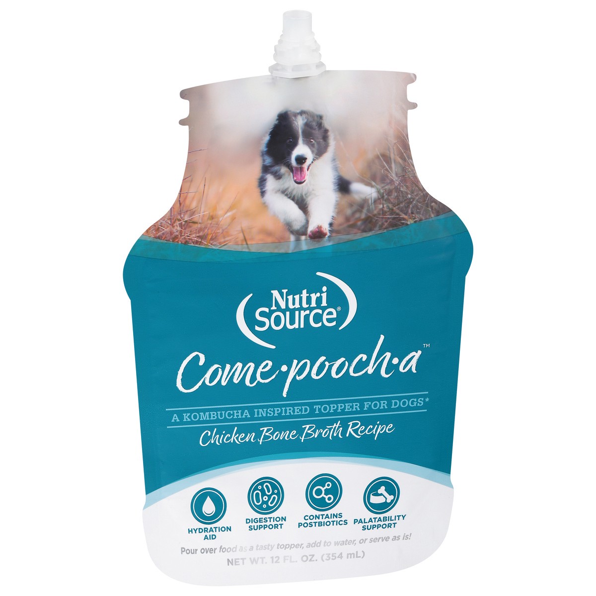 slide 16 of 16, NutriSource Come-Pooch-a Chicken Bone Broth Recipe Topper for Dogs 12 fl oz, 12 fl oz