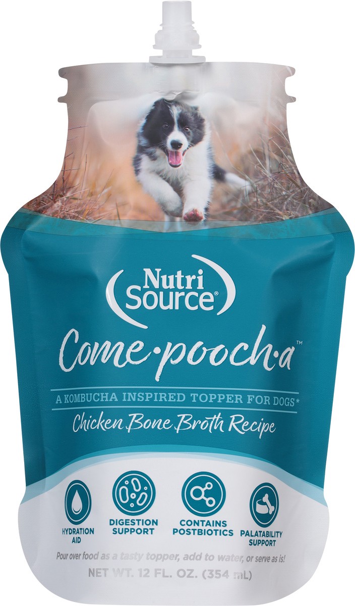 slide 8 of 16, NutriSource Come-Pooch-a Chicken Bone Broth Recipe Topper for Dogs 12 fl oz, 12 fl oz