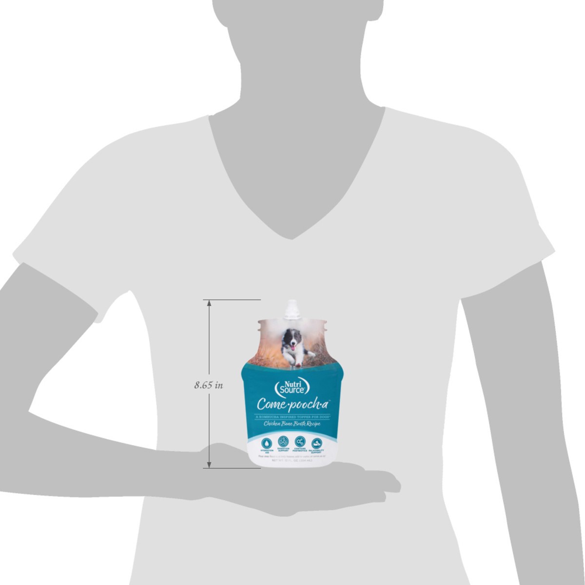 slide 3 of 16, NutriSource Come-Pooch-a Chicken Bone Broth Recipe Topper for Dogs 12 fl oz, 12 fl oz