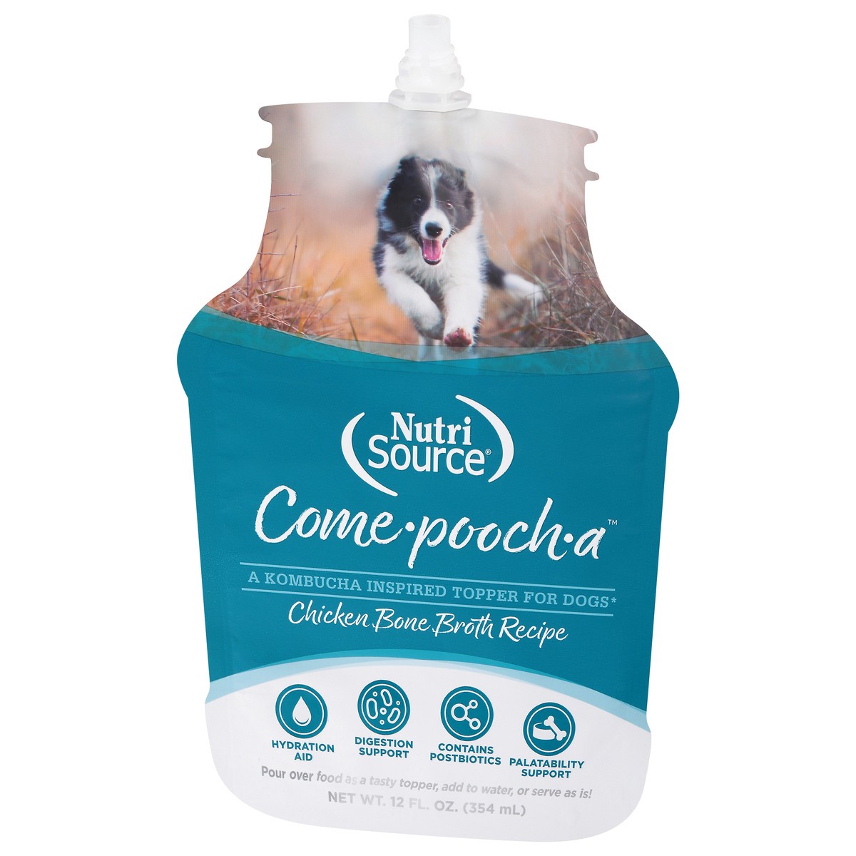 slide 4 of 16, NutriSource Come-Pooch-a Chicken Bone Broth Recipe Topper for Dogs 12 fl oz, 12 fl oz