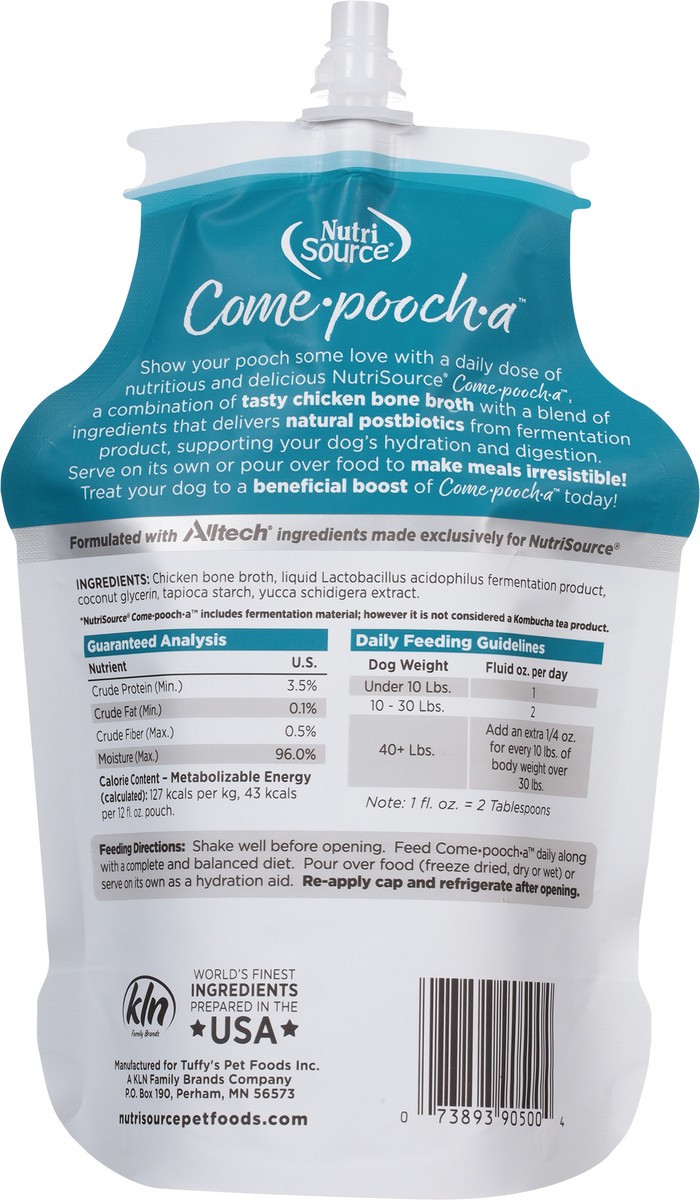 slide 5 of 16, NutriSource Come-Pooch-a Chicken Bone Broth Recipe Topper for Dogs 12 fl oz, 12 fl oz