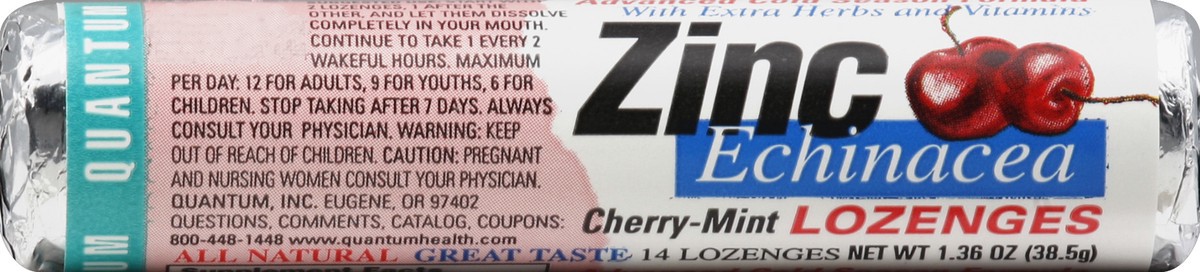 slide 4 of 4, Quantum Health Therazinc Echinacea Lozenges Cherry Mint Flavor, 14 ct