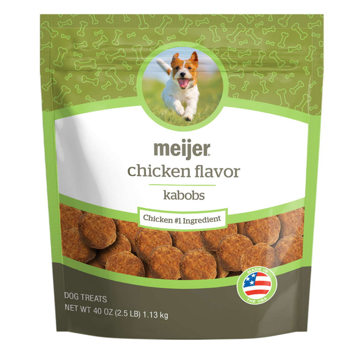 slide 1 of 5, Meijer Chicken Flavor Kabobs Dog Treats, 40 oz