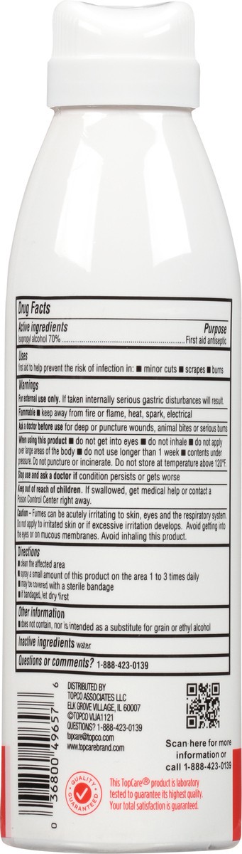 slide 3 of 16, TopCare Health 70% Isopropyl Alcohol Spray 5.5 oz, 5.5 oz