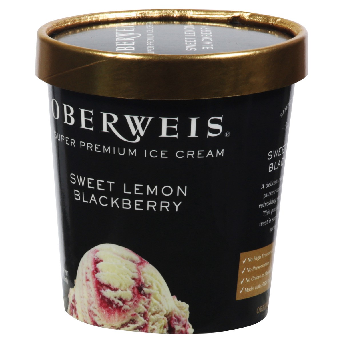 slide 3 of 9, Oberweis Super Premium Sweet Lemon Blackberry Ice Cream 1 pt, 1 pint