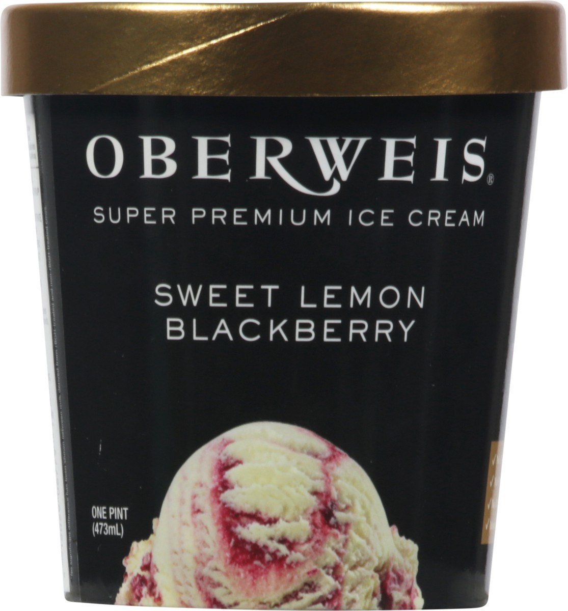slide 6 of 9, Oberweis Super Premium Sweet Lemon Blackberry Ice Cream 1 pt, 1 pint