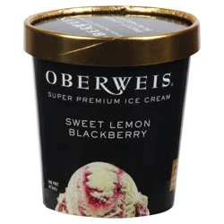 Oberweis Sweet Lemon Blackberry Ice Cream 1 pt