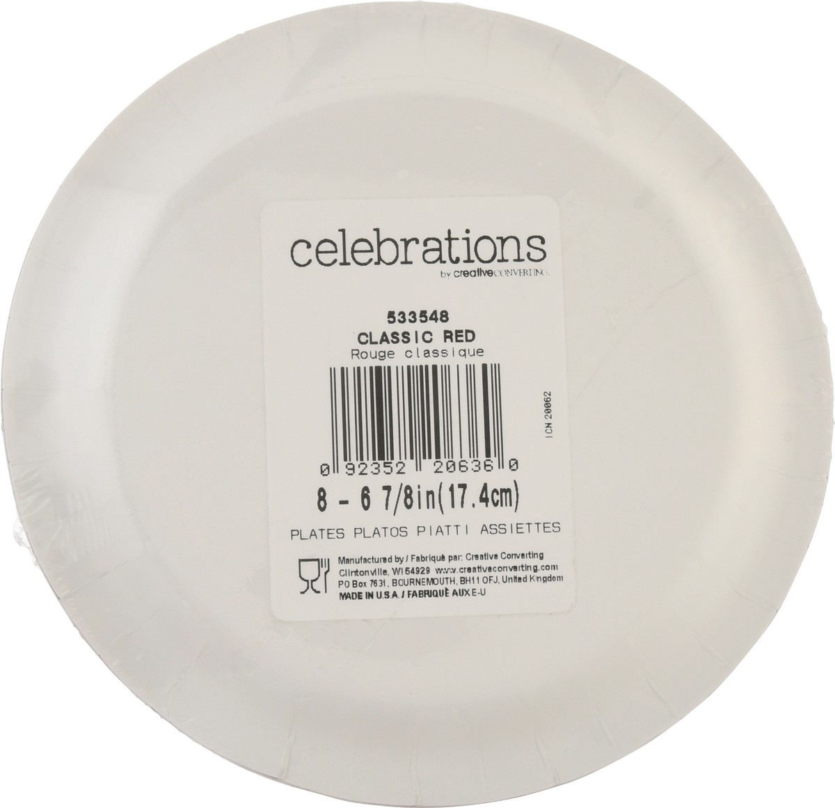 slide 8 of 9, Celebrations Classic Red Plates 8 ea, 8 ct