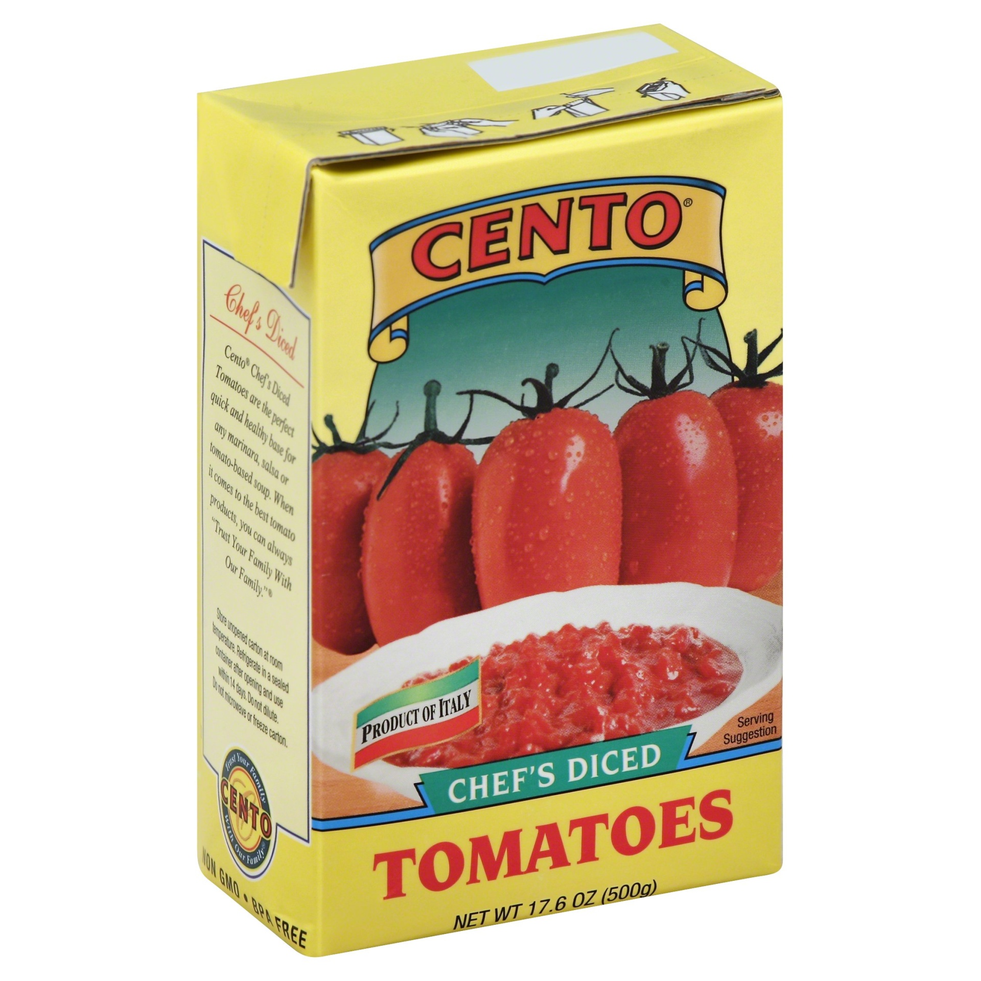 slide 1 of 1, Cento Chef's Diced Tomatoes, 17.6 oz