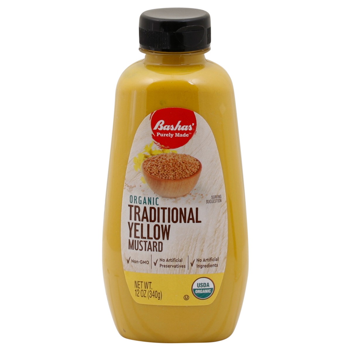 slide 12 of 13, Bashas Organic Yellow Mustard, 12 oz