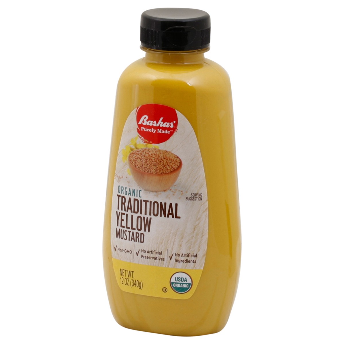 slide 13 of 13, Bashas Organic Yellow Mustard, 12 oz