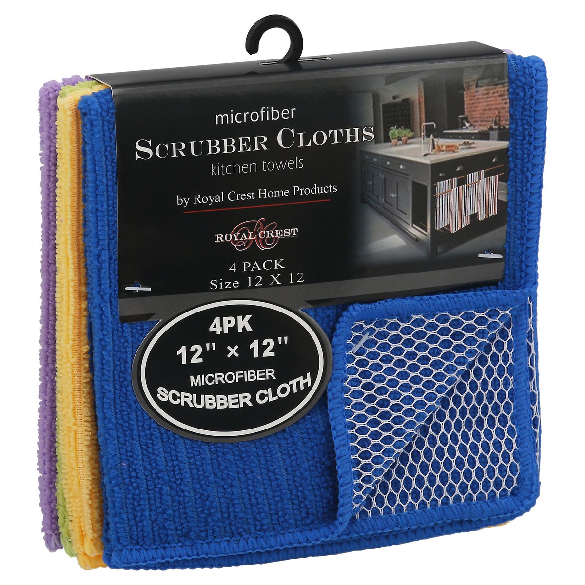 slide 6 of 9, Royal Crest Scrubber Cloths Microfiber Kitchen Towels 4 Pack, 4 ct