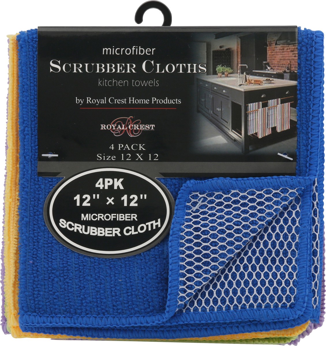 slide 3 of 9, Royal Crest Scrubber Cloths Microfiber Kitchen Towels 4 Pack, 4 ct