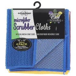 Royal Crest Microfiber Scrubber Cloths 4 Pack