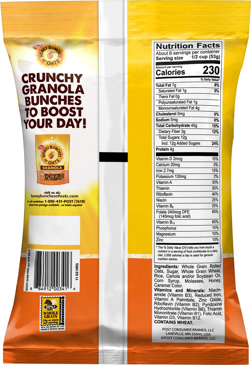 slide 6 of 7, Post Honey Roast Honey Bunches Of Oats Granola, 11 oz