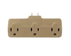 Go Green 3 Outlet Grounding Adapter Beige