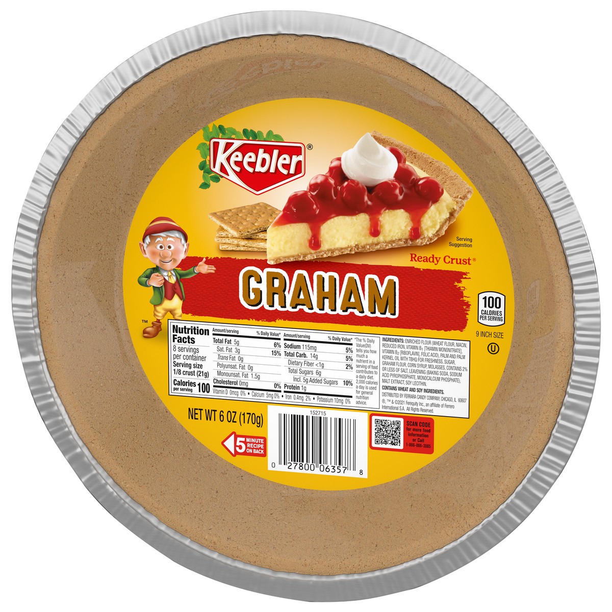 slide 7 of 14, KEEBLER Graham Ready Crust, Graham 9 inch, 6oz / 170g, 6 oz