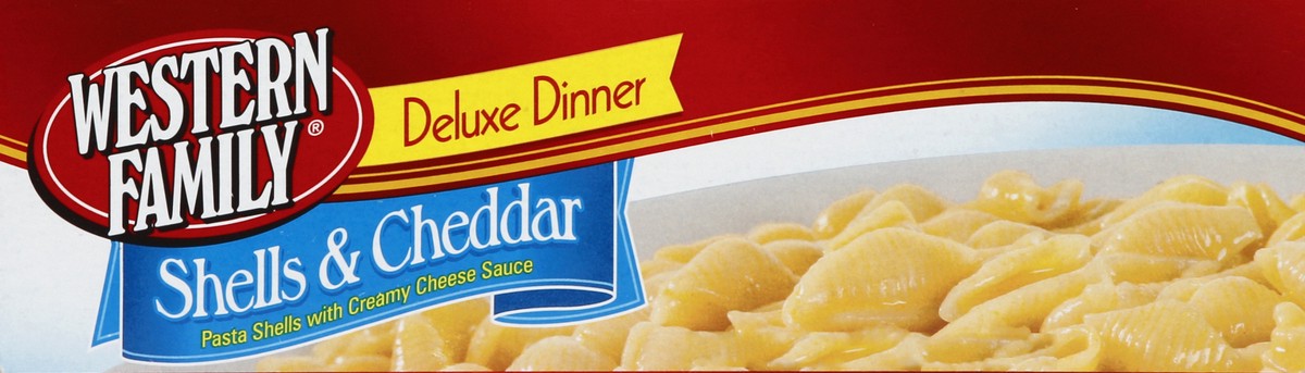 slide 2 of 6, Western Family Deluxe Dinner Shells And Cheese, 12 oz